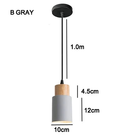 Nordic LED Pendant Lights Made of Metal and Wood - Modern Hanging Lamps for Dining Room and Kitchen