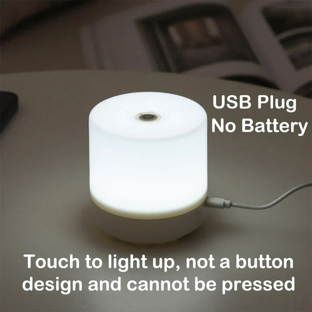 Creative USB Nightstand Lamp - Touch-Dimming LED Night Light for Bedroom & Student Dormitory