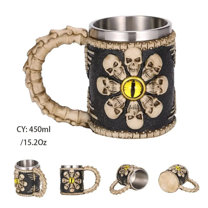 Medieval Dragon Resin Stainless Steel Mug as Coffee Mug or Tea Mug