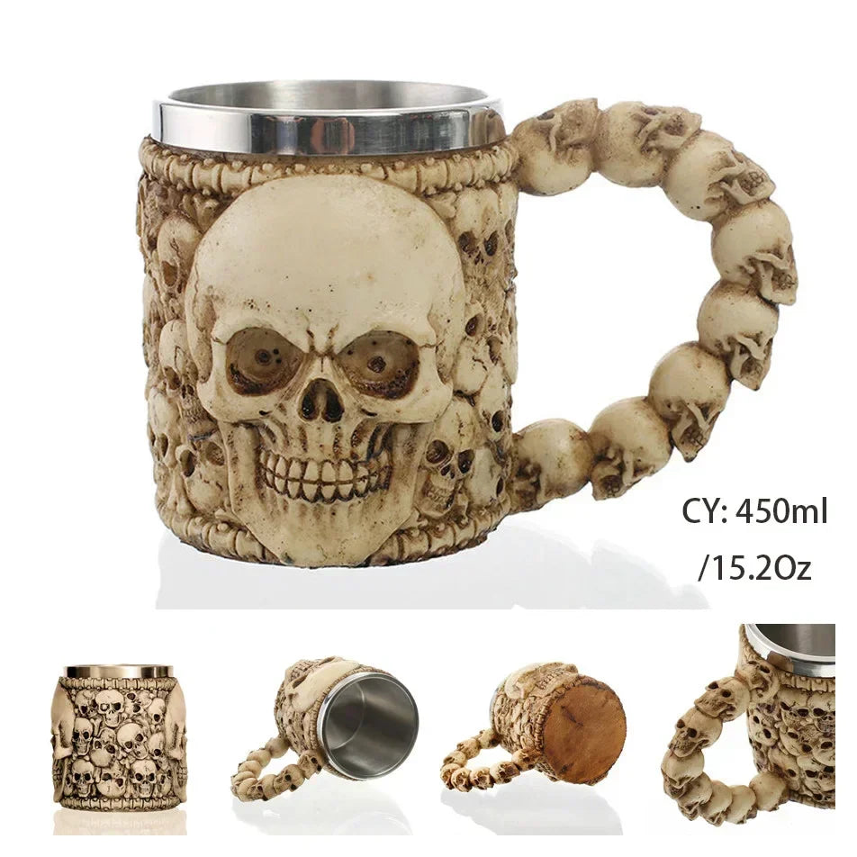 Medieval Dragon Resin Stainless Steel Mug as Coffee Mug or Tea Mug