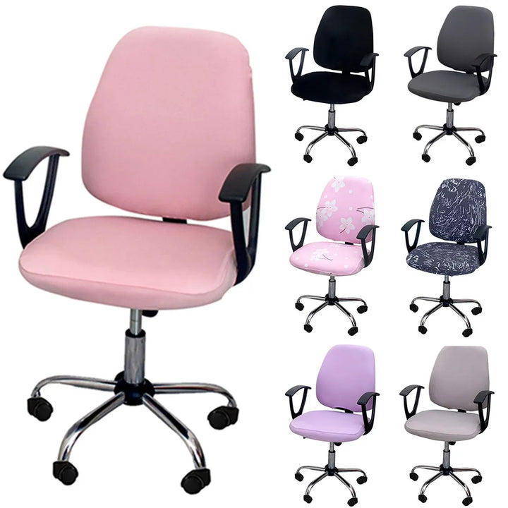 2-piece Split Office Rose Chair Covers