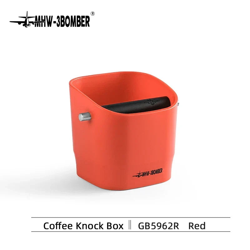0.9–1.2 l Espresso knock box, detachable knock bar and non-slip base, square coffee grounds waste, barista desktop accessories