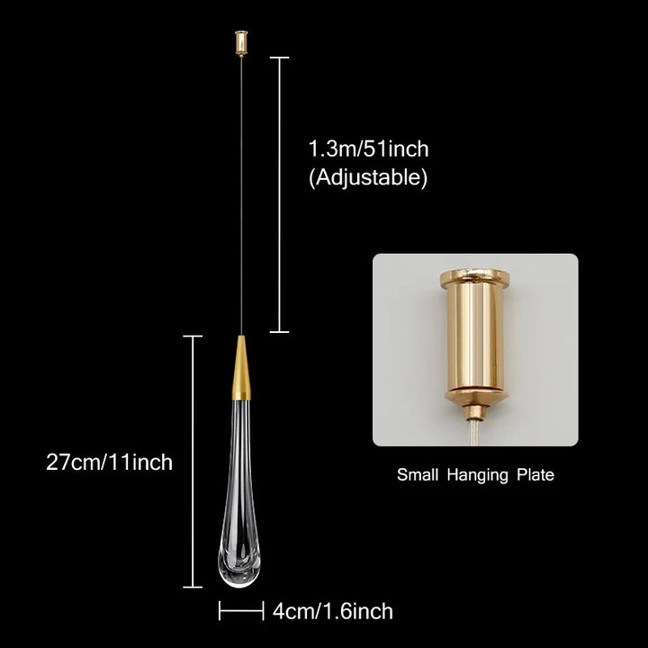 Crystal LED Pendant Lights: Perfect for Bedroom, Dining Room, Bar - Water Drop Chandelier, Stair Lamp for Interior Decoration
