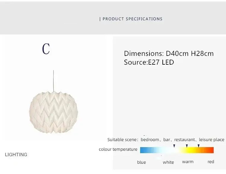 Elegant origami-inspired paper lantern
