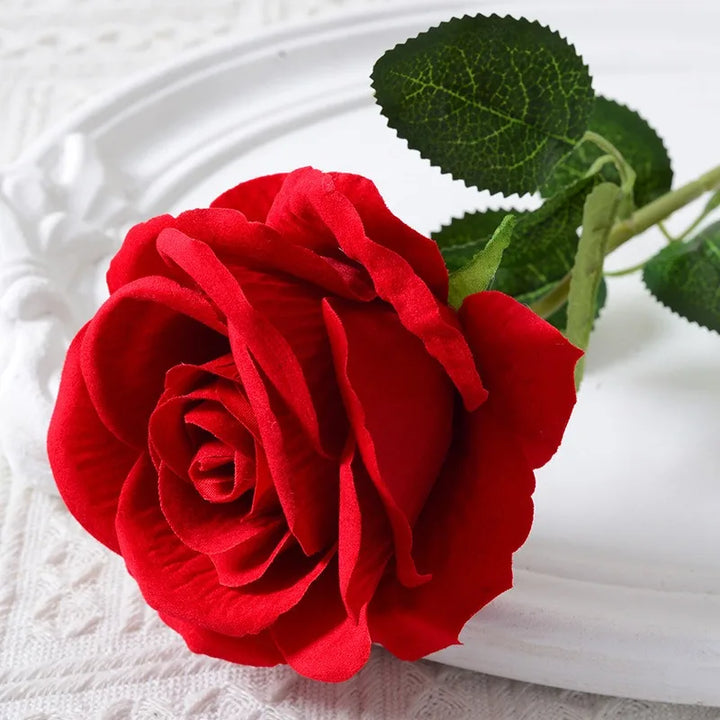 20 pieces Realistic Velvet Silk Rose Bouquet