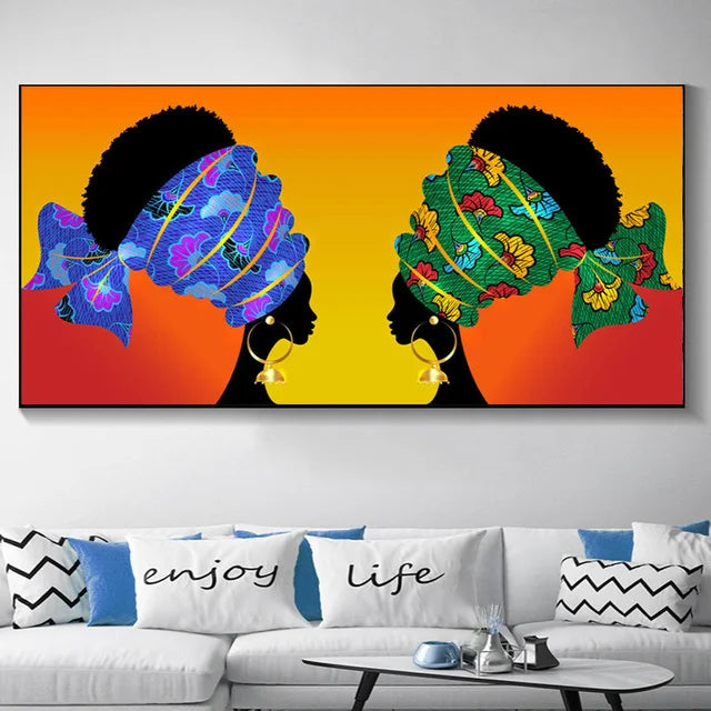 Plus Sizes Abstract African Woman Canvas Painting
