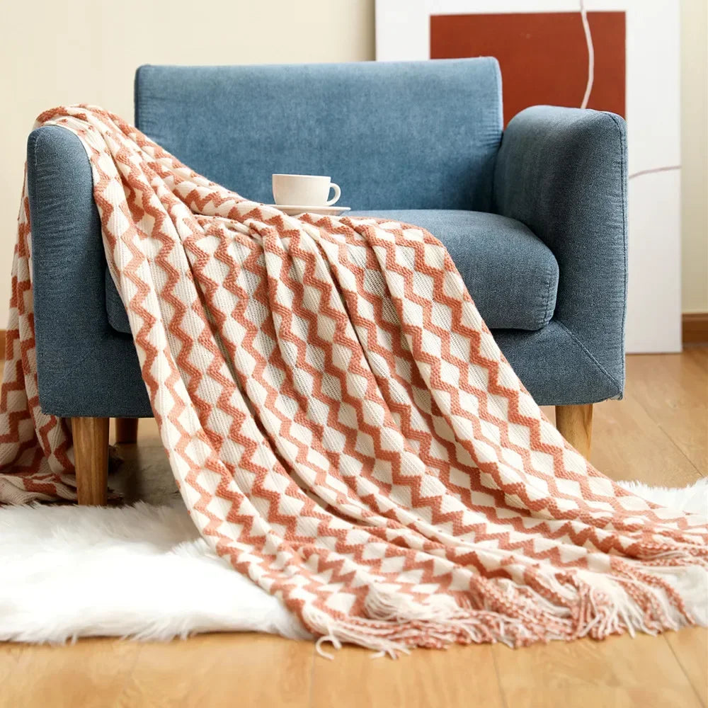 Nordic Style Dick Knitted Blanket