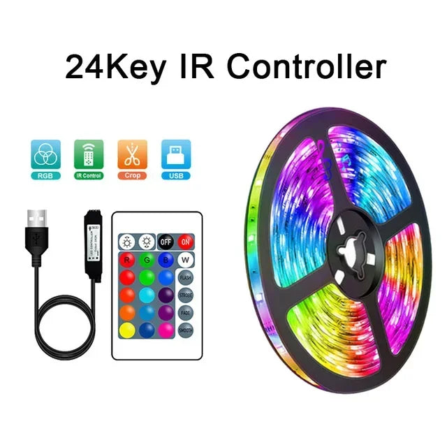 USB RGB LED Strip Lights with App Control for Room &amp; TV Backlighting Decor