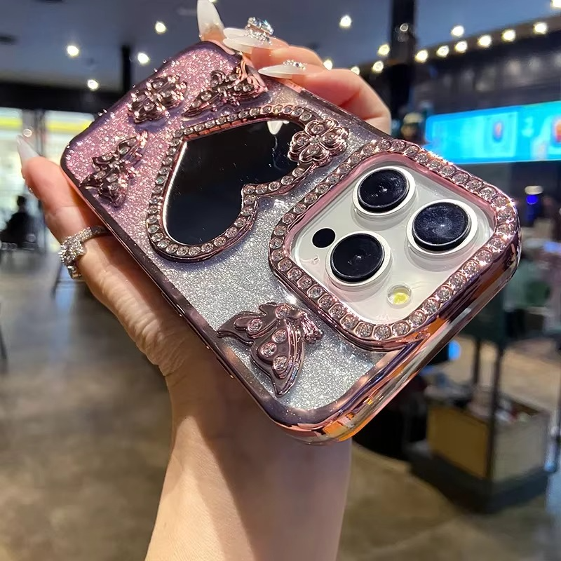Butterfly Glitter Diamond Mirror Case for iPhone