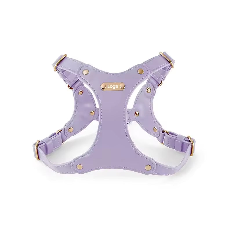 Adjustable Leather Dog Harness with Custom Engraving
