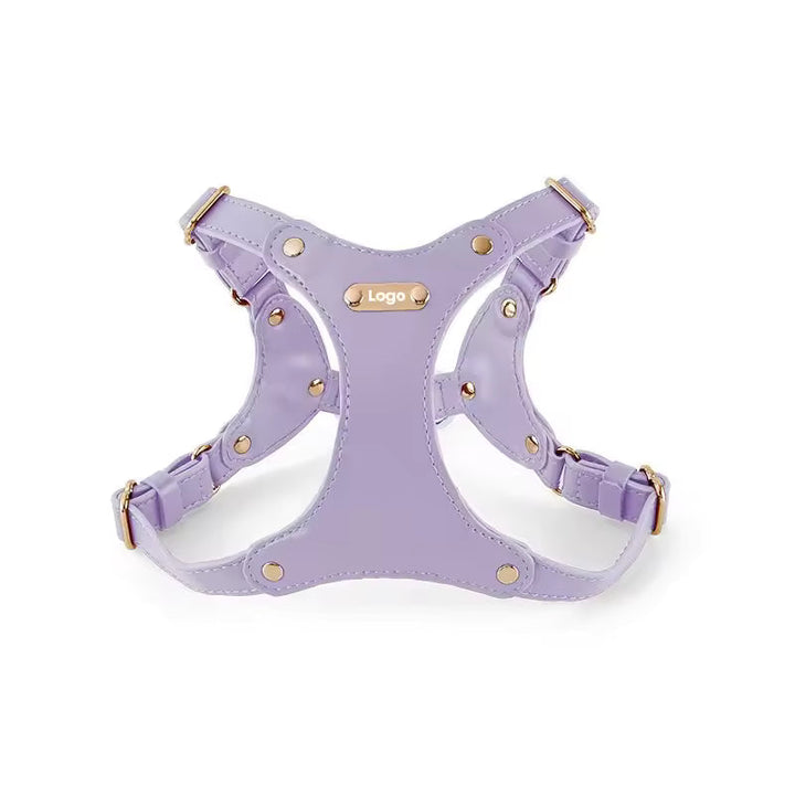Adjustable Leather Dog Harness with Custom Engraving