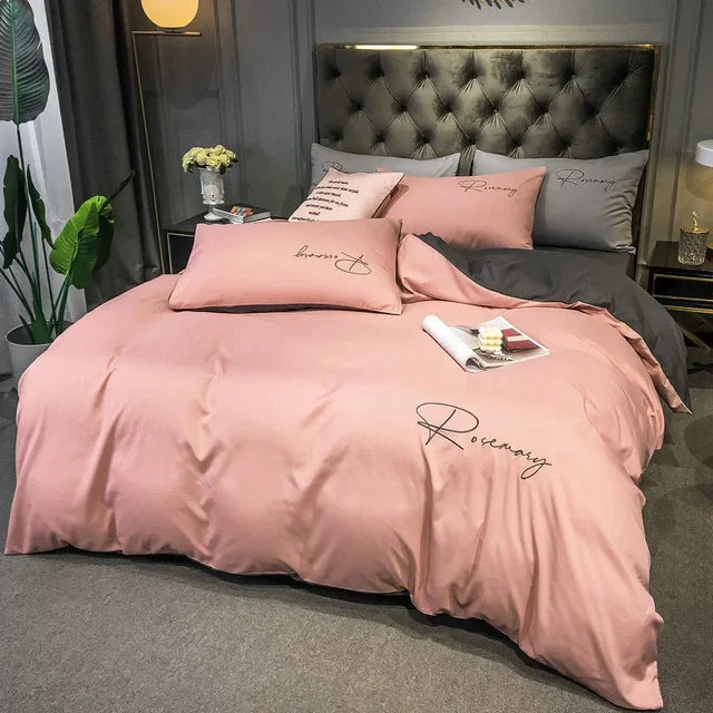 EmbroiLux Bedding - Elegant luxury duvet cover with embroidery design
