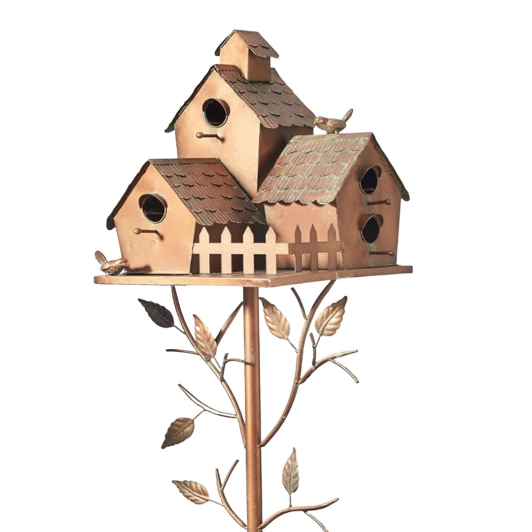 Metal art birdhouse garden stake - Talart