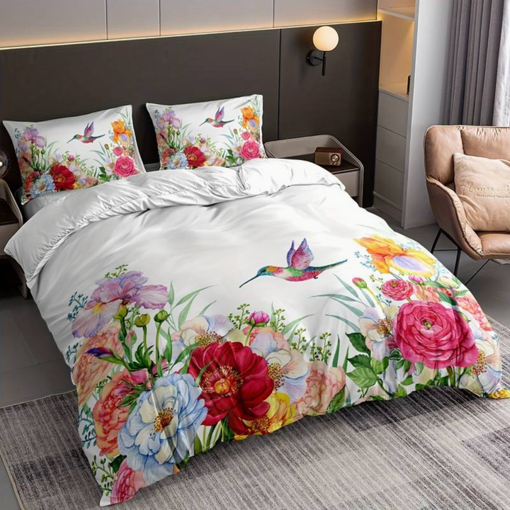 colourful Flowers Aura Duvet with Pillowcases