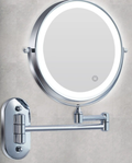 Black LED Rechargeable Makeup Mirror – 3-colour Light