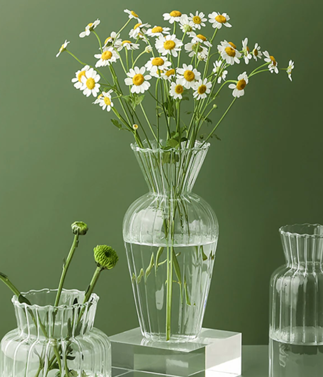 Petal-Textured-Glass Accents &amp; Vases