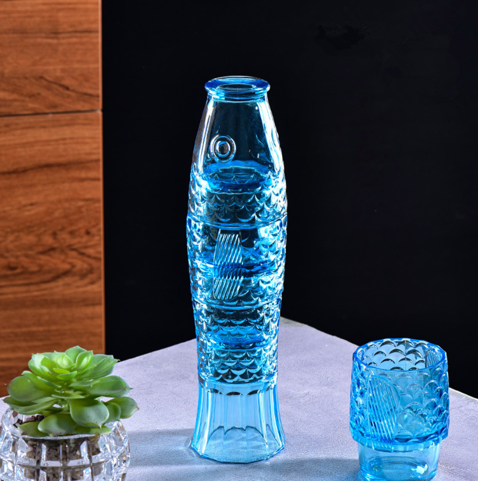 coloured Glass Cup Set in Koi Fish Shape - Sale