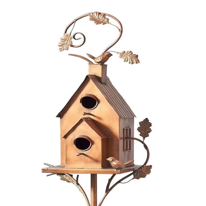 Metal art birdhouse garden stake - Talart
