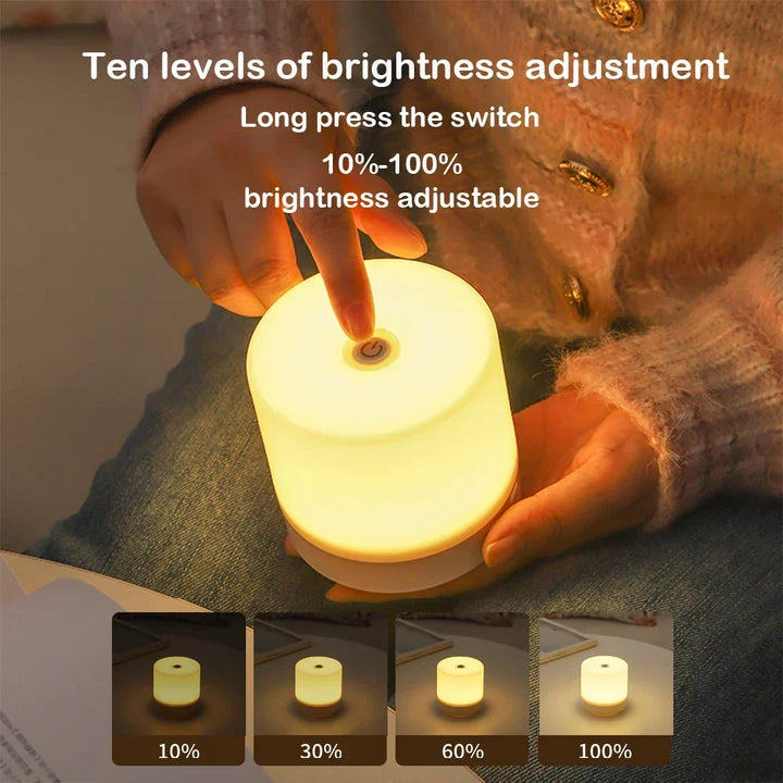 Creative USB Nightstand Lamp - Touch-Dimming LED Night Light for Bedroom &amp; Student Dormitory