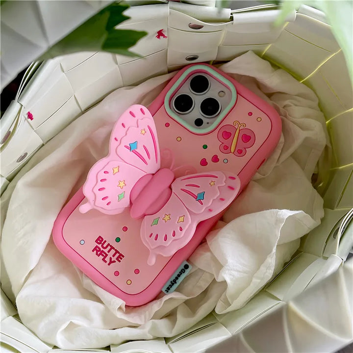 Lovely 3D Folded Butterfly Shockproof iPhone Case