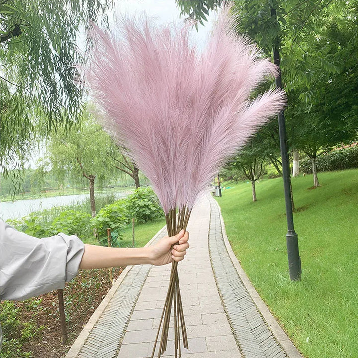 5 pieces 100 cm Artificial Pampas Grass Dried Flower Bouquet Wedding Party Decoration Home Room DIY Artificial Plants Decoration Supplies
