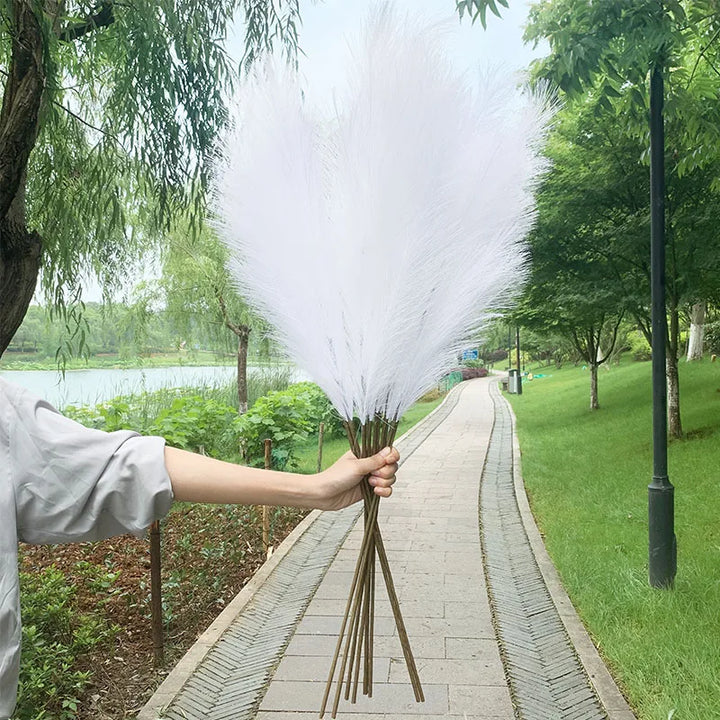 5 pieces 100 cm Artificial Pampas Grass Dried Flower Bouquet Wedding Party Decoration Home Room DIY Artificial Plants Decoration Supplies
