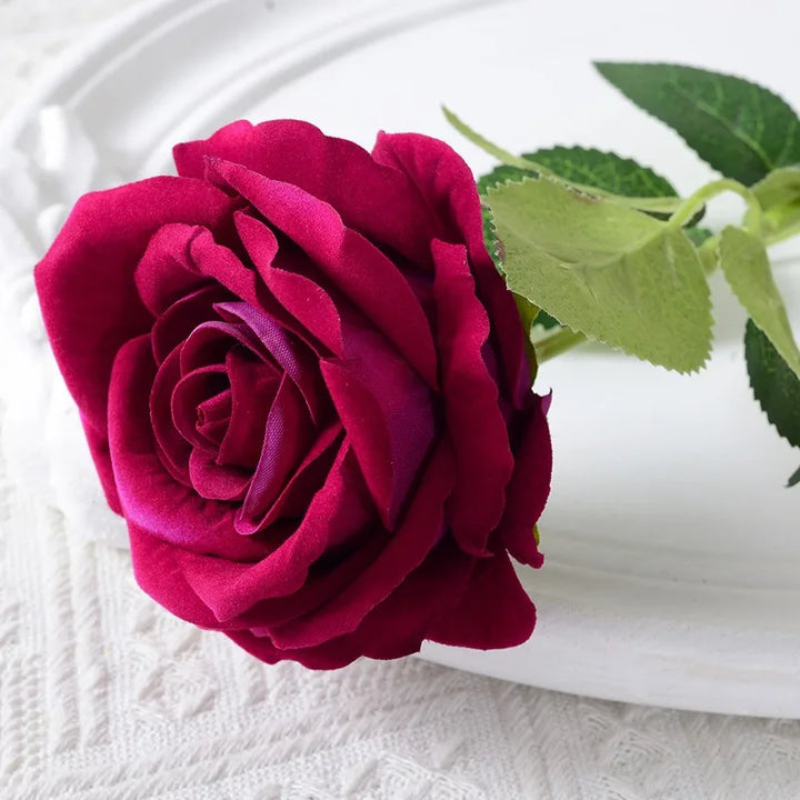 20 pieces Realistic Velvet Silk Rose Bouquet
