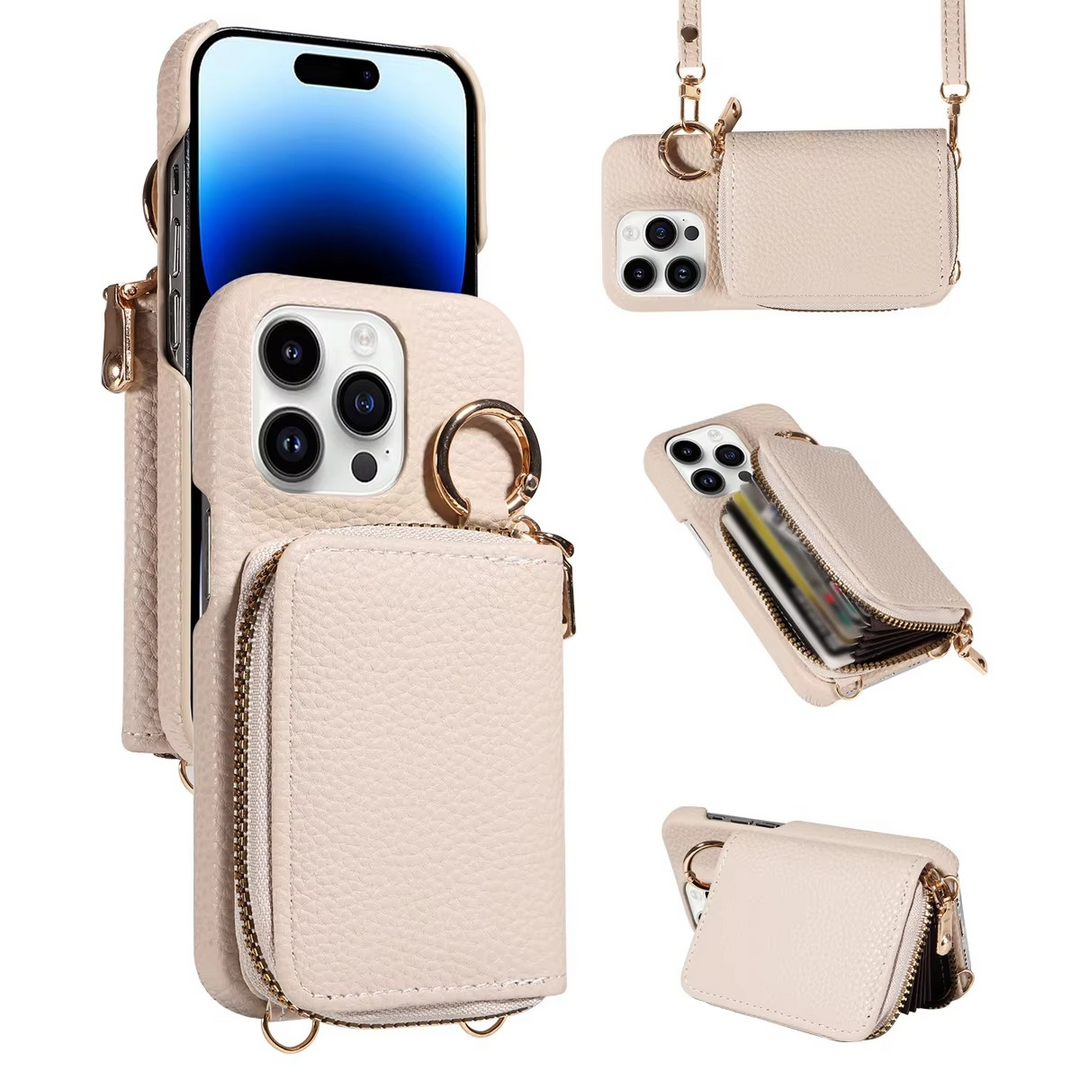 Premium Leather Multi-Function iPhone Case with Anti-Degaussing Protection