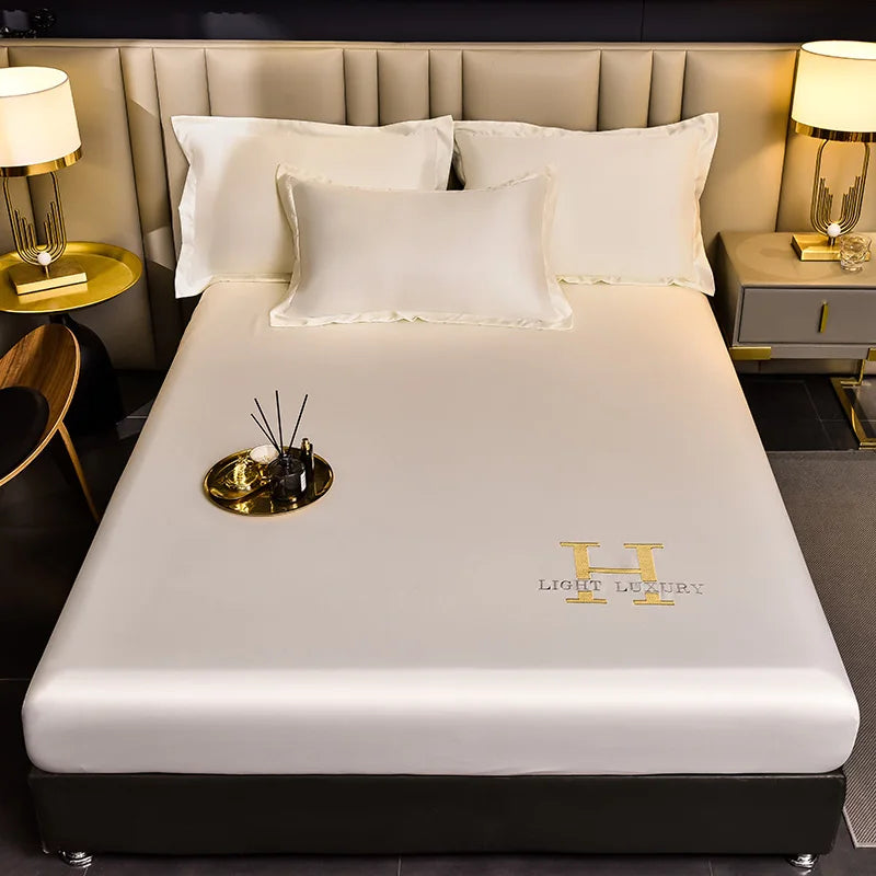 Solid colour Silk Bed Sheet