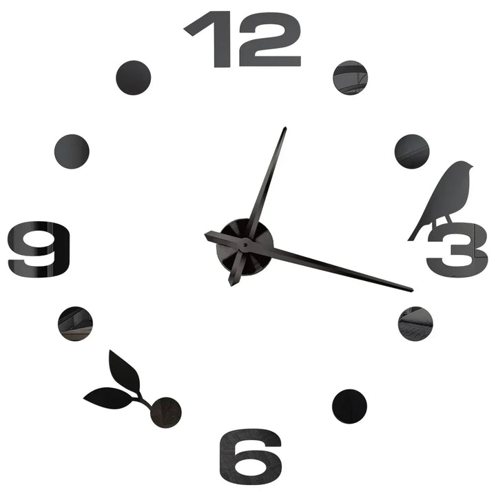 Big Wall Clock DIY 3D Self Adhesive Mirrored Acrylic Wall Clock For Kitchen Dining Room Living Room Creative Home Decor |