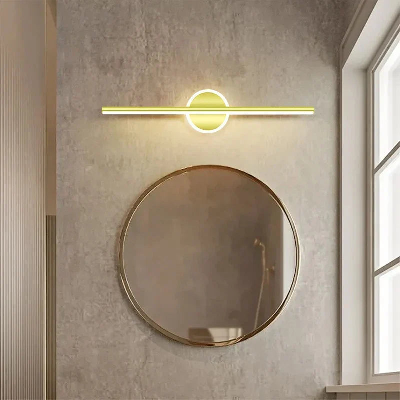 LED Wall Light LineaLux | Black &amp; Gold | 40/60/80 cm | Warm, Cold &amp; Three-colour Light | Modern Mirror &amp; Wall Lighting