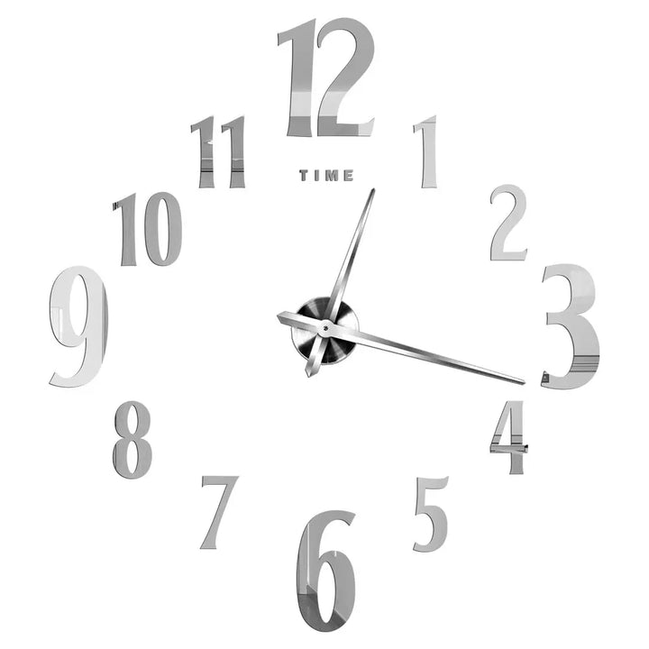 Big Wall Clock DIY 3D Self Adhesive Mirrored Acrylic Wall Clock For Kitchen Dining Room Living Room Creative Home Decor |