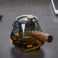 Japanese Glass Teapot with Wooden Handle, Boiling Teapot, Electric Ceramic Stove, Tea Maker, High-Quality Tea Set, Heat-Resistant Teapot, 700 ml
