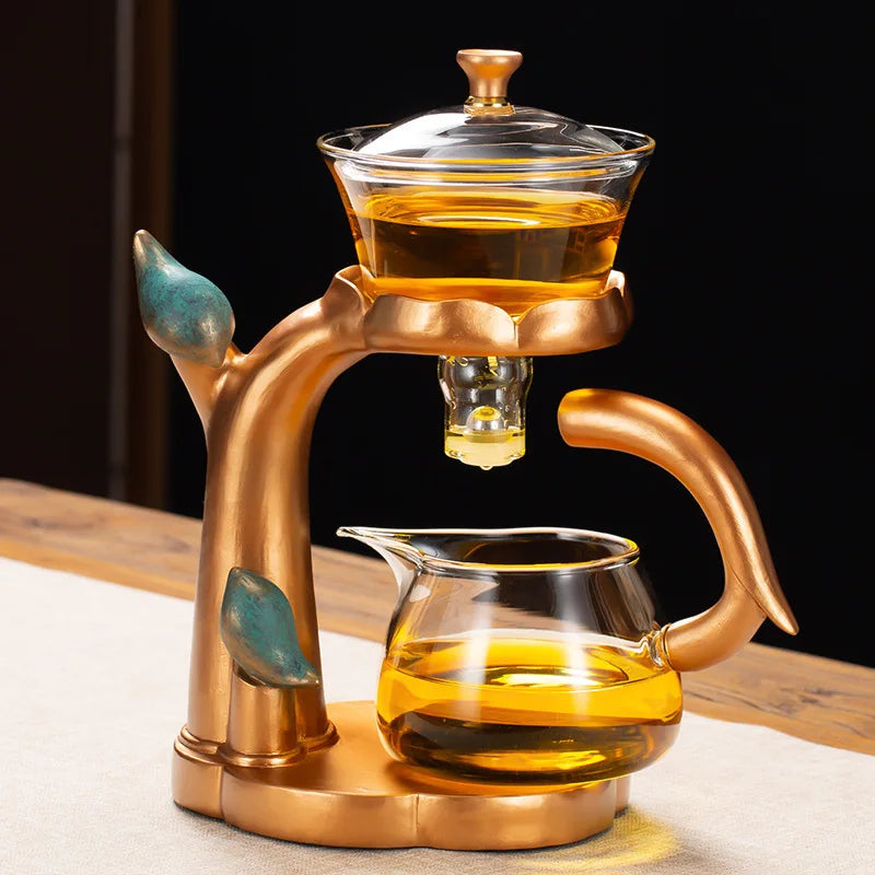 Kung Fu Teapot Household Magnetic Extraction Semi-Automatic Lazy Tea Preparation Tool Glass Tea Set