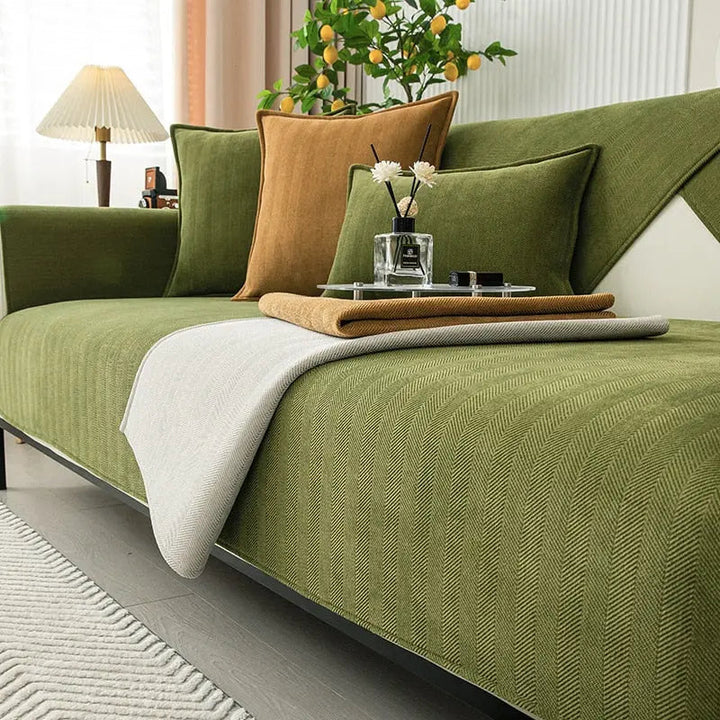 Non-slip sofa cover for safe, relaxed comfort