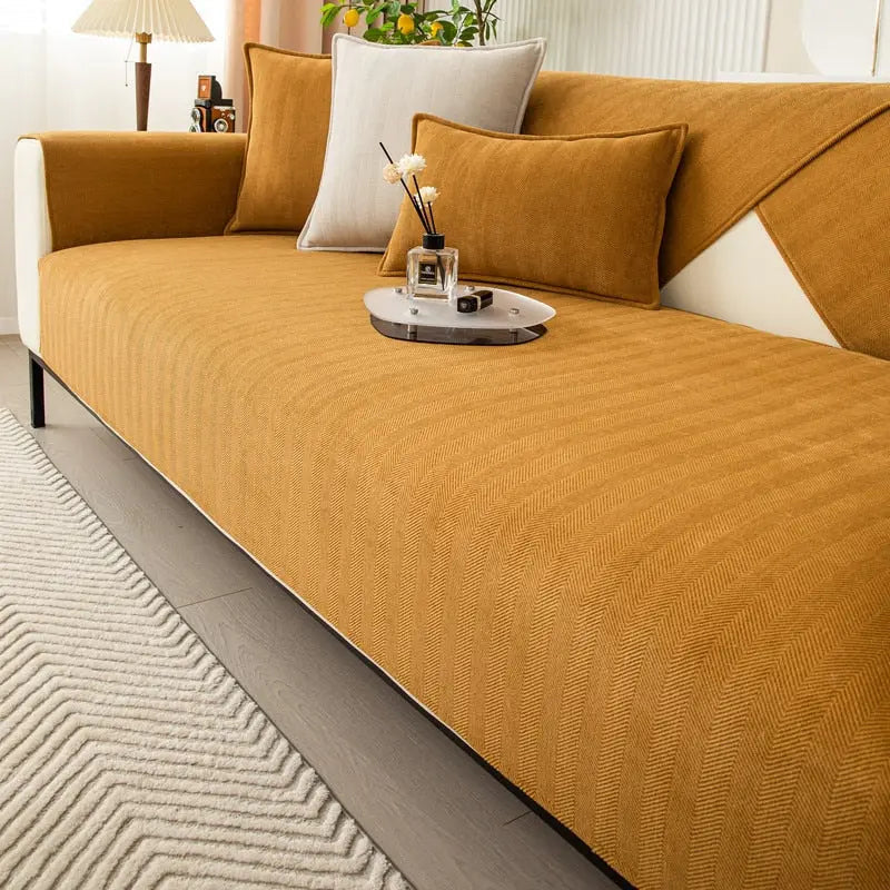 Non-slip sofa cover for safe, relaxed comfort