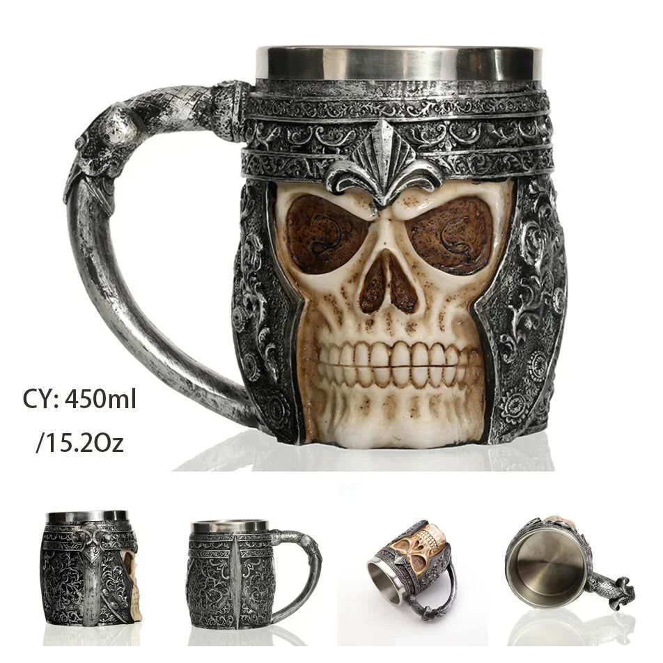 Medieval Dragon Resin Stainless Steel Mug as Coffee Mug or Tea Mug