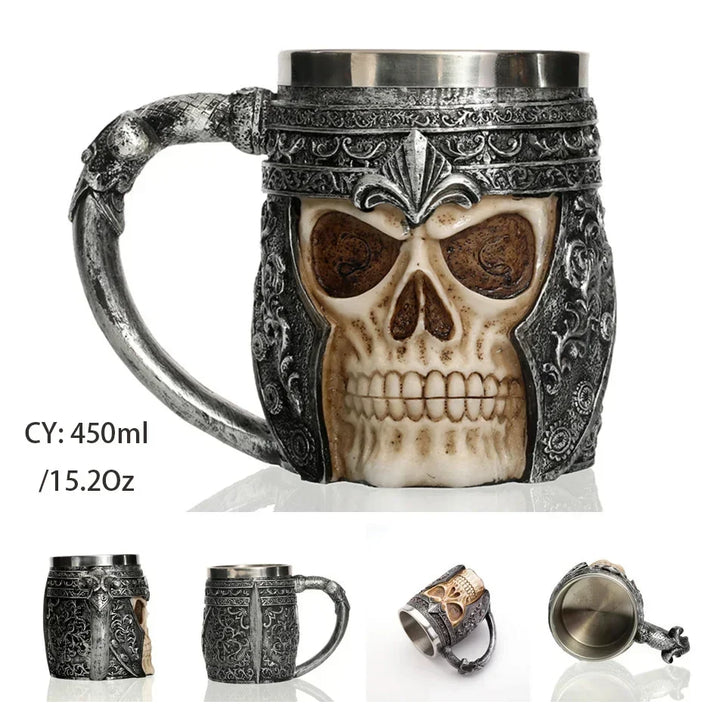 Medieval Dragon Resin Stainless Steel Mug as Coffee Mug or Tea Mug