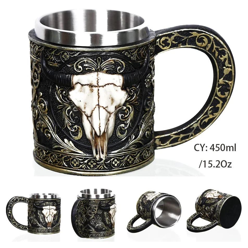 Medieval Dragon Resin Stainless Steel Mug as Coffee Mug or Tea Mug