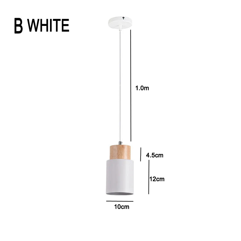 Nordic LED Pendant Lights Made of Metal and Wood - Modern Hanging Lamps for Dining Room and Kitchen