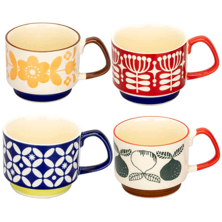 Outstanding Retro Coffee Mugs made of Ceramic – available in 8 different patterns