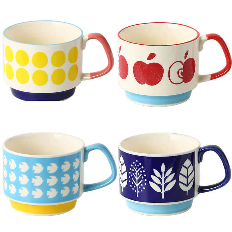 Outstanding Retro Coffee Mugs made of Ceramic – available in 8 different patterns