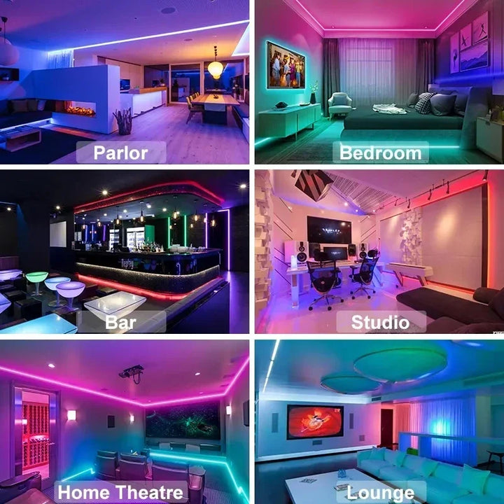 USB RGB LED Strip Lights with App Control for Room &amp; TV Backlighting Decor