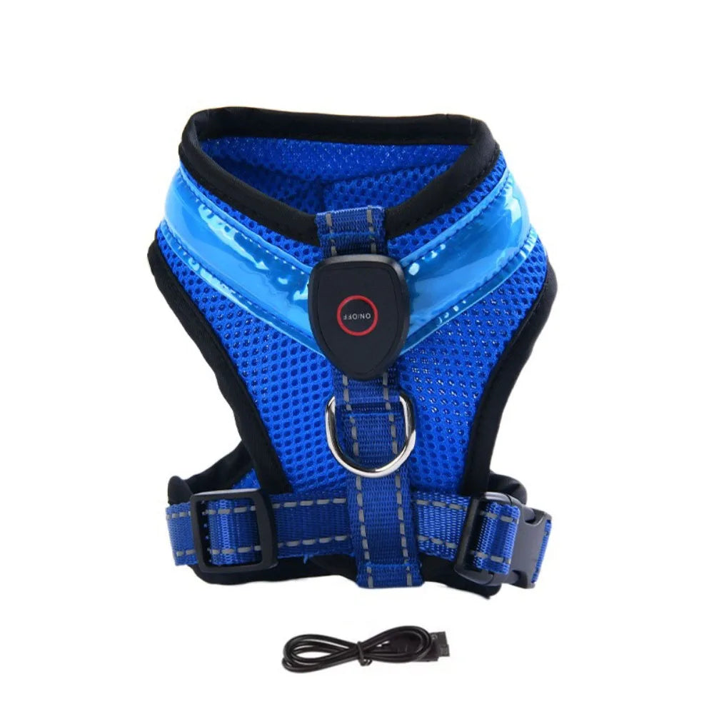 LED Dog Harness USB rechargeable &amp; adjustable