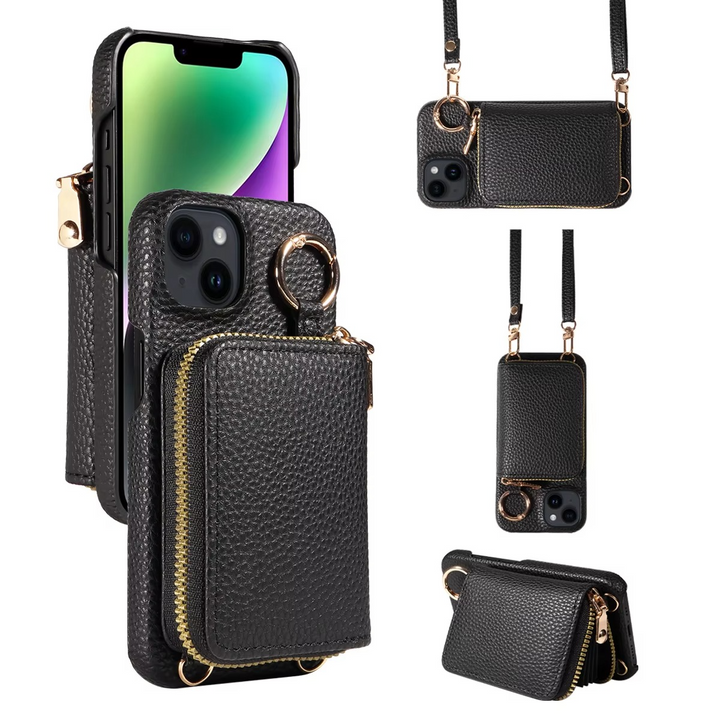 Premium Leather Multi-Function iPhone Case with Anti-Degaussing Protection