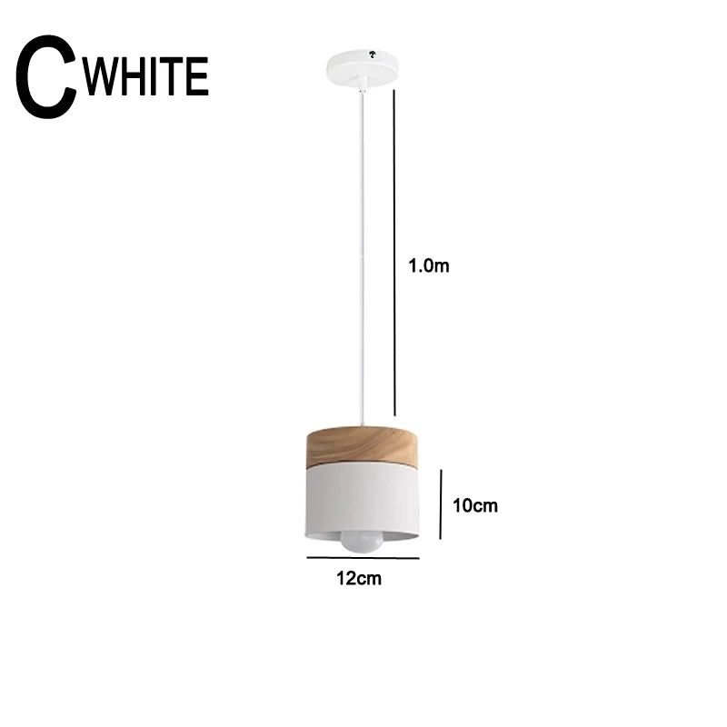 Nordic LED Pendant Lights Made of Metal and Wood - Modern Hanging Lamps for Dining Room and Kitchen