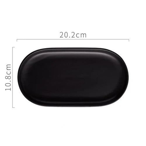 Nordic Ins Ceramic Marble Oval Tray Jewelry Storage Tray Accessories Soap Holder Golden Wave Bathroom Cup Bath Decoration