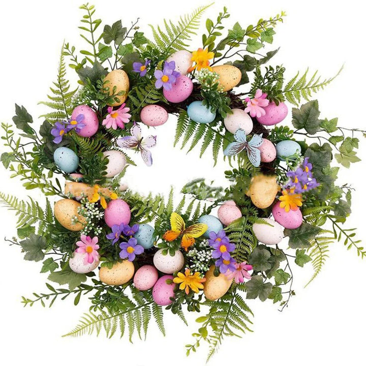 5 Style Bow Ribbon Easter Egg Wreath Easter Egg Garland Door Ornaments Wall Decor Happy Easter 2023 Decor for Home Kids