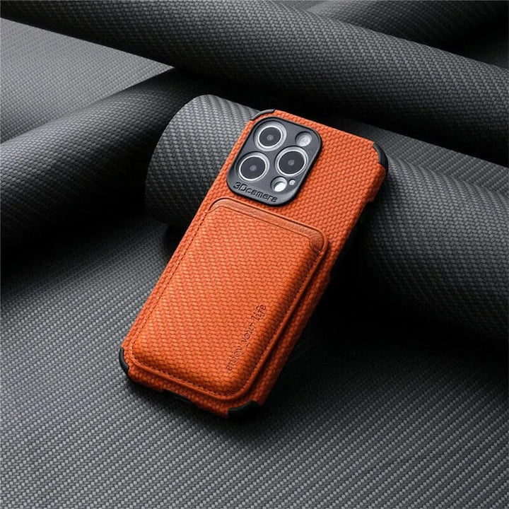 MagSafe Wallet Phone Case with Carbon Fiber Protection