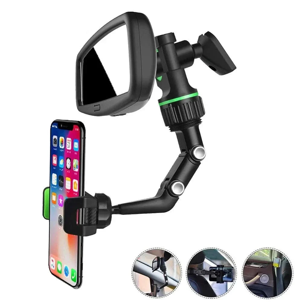 360° Car Phone Holder Mount for Rearview Mirror